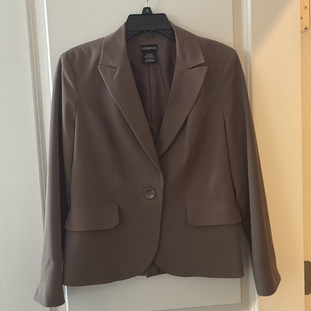 George blazer olive/tan/taupe single button two front pockets